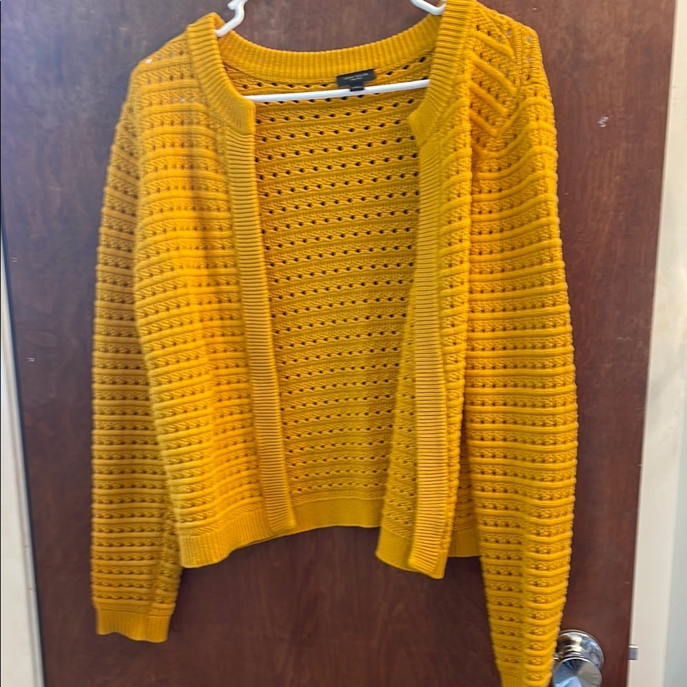 Ann Taylor factory Open-Knit mustard